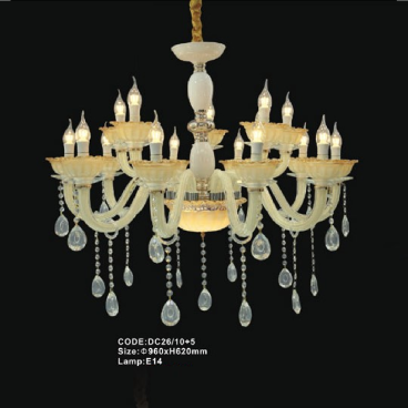 CODE: DC26/10+5: Đèn chùm nến 15 tay  - KT: Ø960mm x H620mm - Bóng đèn nến E14 x 15 bóng