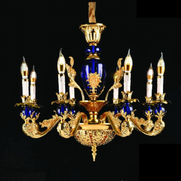 35 - DC6066T8: Đèn chùm nến 8 tay - KT: Ø 750mm x H620mm - Bóng đèn nến E14 x 8 bóng