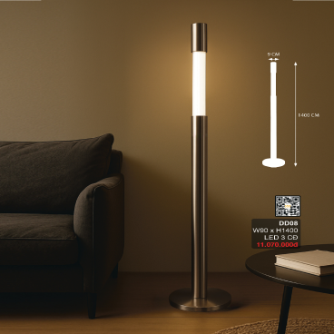 DD08: Đèn đứng - KT: W90mm x H1400mm - Đèn LED đổi 3 màu