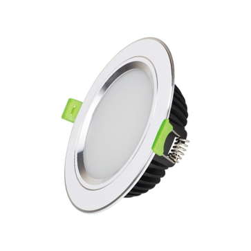 DDL -10SS-T120- ĐM - PB: Đèn LED âm trần viền bạc 10W Đổi màu - KT: Ø120mm x H35mm - Lổ khoét: Ø90mm - Ánh sáng đổi 3 màu  vàng/trung tính/trắng