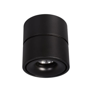 Đèn ốp trần Bianca - 13W  vỏ đen, KT: Ø100x103mm - Ánh sáng vàng