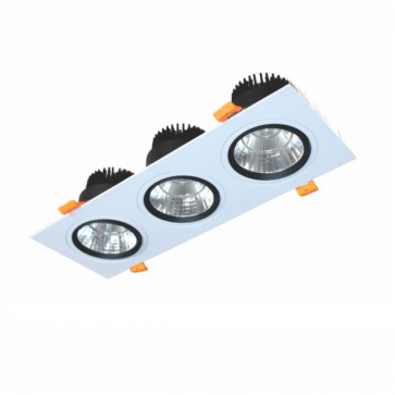 DFC3091: Đèn LED âm trần chiếu điểm 3 bóng 3x9W - KT: 400mm x 140mm x H87mm - Lổ khoét: 365mm × 120mm - Ánh sáng: vàng/trắng