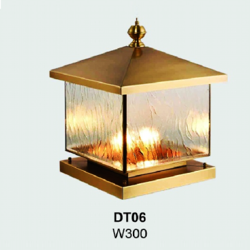 355 - DT06: Đèn gắn đầu trụ đồng - KT: W300mm - Bóng đèn E27 x 1