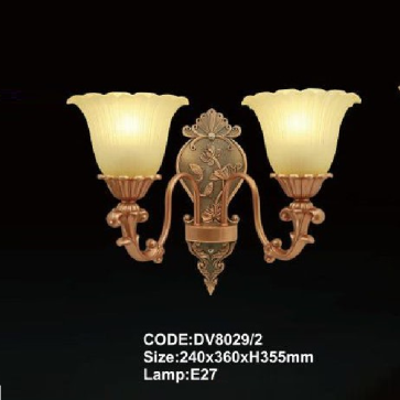 CODE: DV8029/2: Đèn gắn tường đôi - KT: 240mm x 360mm x H355mm - Bóng đèn E27 x 2