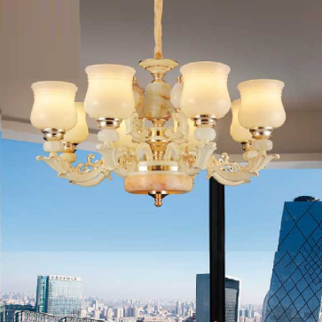 E1-144/8: Đèn chùm 8 tay -  KT: Ø800mm x H450mm - Đèn chân E27 x 8 bóng