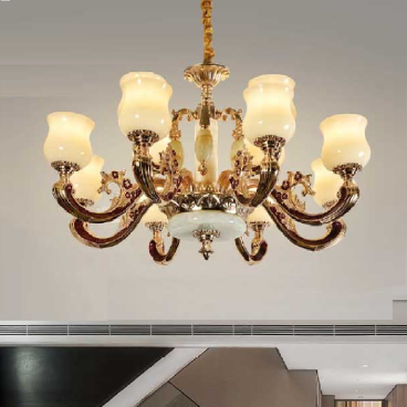 E1 - 148/12: Đèn chùm 12 tay - KT: Ø950mm x H500mm - Bóng đèn E27 x 12 bóng