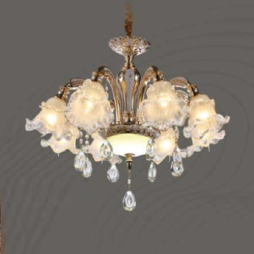 E1 - 150/8: Đèn chùm 8 tay - KT: Ø800mm x H450mm - Đèn chân E14 x 8 bóng + Đèn LED