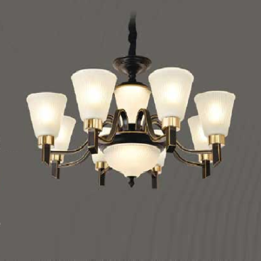 E1-154/8:  Đèn chùm 8 tay - KT: Ø800mm x H450mm - Bóng đèn chân E14 x 8 bóng + Đèn LED