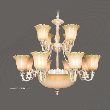 E1-161/12: Đèn chùm 12 tay - KT: Ø1000mm x H850mm - Bóng đèn chân E27 x 17 bóng