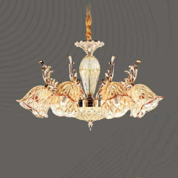 E1 - 168/6: Đèn chùm 6 tay - KT: Ø650mm x H450mm - Bóng đèn chân E14 x 6 bóng + Đèn LED