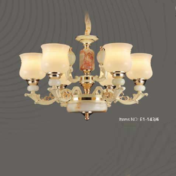 E1-143/6: Đèn chùm 6 tay - KT: Ø700mm x H450mm - Đèn chân E27 x 6 bóng