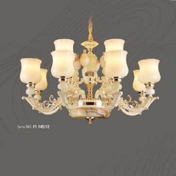 E1 - 145/12: Đèn chùm 12 tay -  KT: Ø950mm x H500mm - Bóng đèn chân E27 x 12 bóng