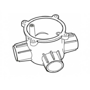 E240/16/3D: Hộp chia ngả 3 đường cao Ø16mm