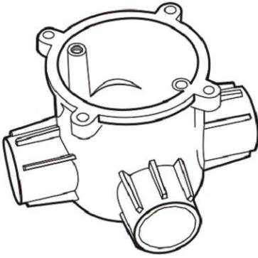 E240/20/4D: Hộp chia ngả 4 đường cao Ø20mm