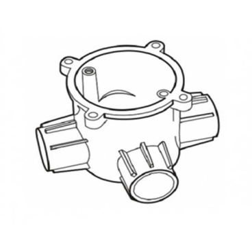 E240/25/3D: Hộp chia ngả 3 đường cao Ø25mm