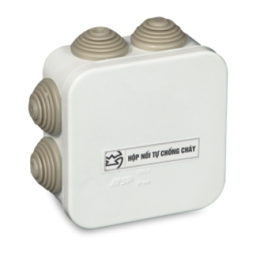 E265/1GY: Hộp nối dây chống thấm tự chống cháy - KT: 80x80x40mm