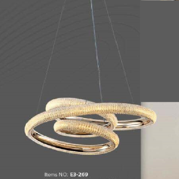 E3 - 269: Đèn thả LED - KT: Ø500mm*500mm*H1000mm - Đèn LED 120W đổi 3 màu