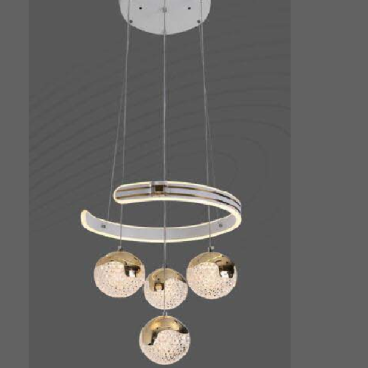 E3 - 284: Đèn thả LED - KT: Ø 400mm x H1200mm - Đèn LED 172W đổi 3 màu