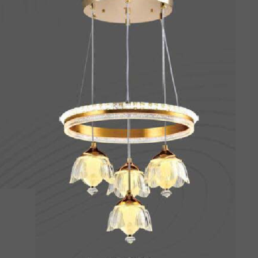 E3 - 293: Đèn thả LED - KT: Ø 400mm x H1000mm - Đèn LED 160W đổi 3 màu