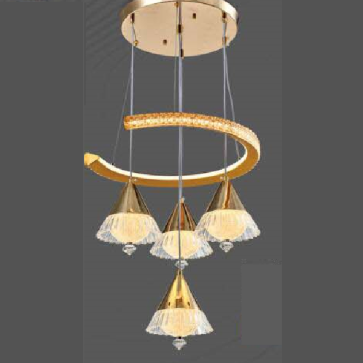 E3 - 297: Đèn thả LED - KT: Ø 400mm x H1000mm - Đèn LED 150W đổi 3 màu