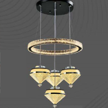 E3 - 325: Đèn thả LED - KT: Ø 400mm x H1000mm - Đèn LED 168W đổi 3 màu