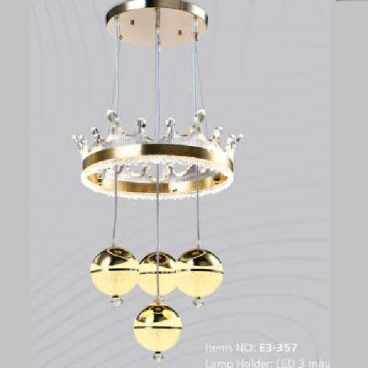 E3 - 357: Đèn thả LED - KT: Ø 400mm x H1200mm - Đèn LED 160W đổi 3 màu