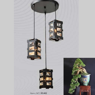 E3 - 82: Đèn thả 3 - KT: Ø300mm x H1000mm - Bóng đèn E27 x 3