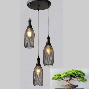 E3 - 98 : Đèn thả ba - KT: Ø300mm x H1000mm - Bóng đèn E27 x 3