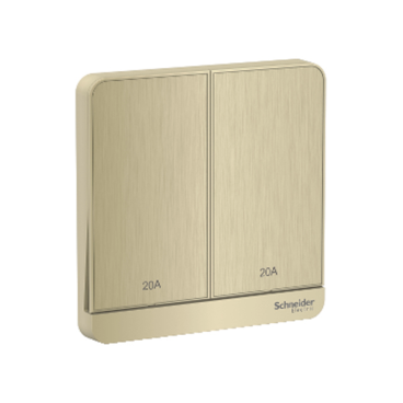 E8332D20N_WG_G19: Bộ Công Tắc Đôi 2 Cực 20A Màu Vàng Kim