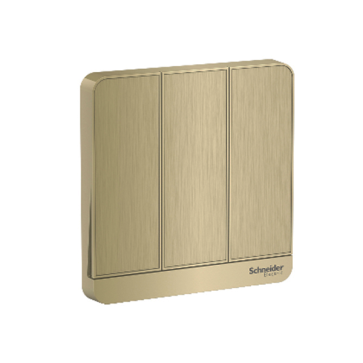 E8333L2LED_WG_G19: Bộ Công Tắc Ba 2 Chiều 16AX, Có Đèn Led Màu Vàng Kim