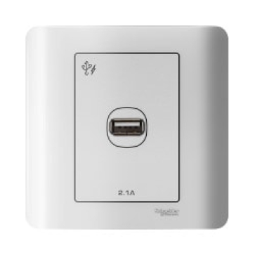 E8431USB-WE-G19: Bộ ổ sạc USB đơn 2.1A, màu trắng