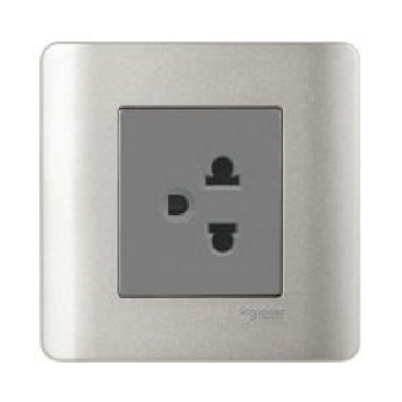 E84426UESTR-SA-G19: Bộ ổ cắm đơn 3 chấu 16A, màu xám