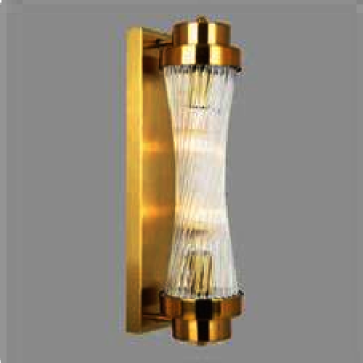 EU - V - 529: Đèn gắn tường thanh thủy tinh - KT: L150mm x W160mm x H420mm  - Bóng đèn E14 x 2 bóng