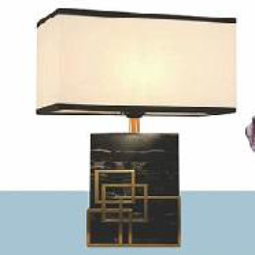 EU - B - 131:  Đèn bàn thân hợp kim+ đá, KT: L360mm*H600mm - Đèn E27*1 bóng