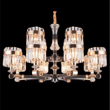 E - C- 235/8 + 4: Đèn chùm phale K9, 12 tay - KT: Ø880mm x H500mm - Đèn chân E14 x 12 bóng