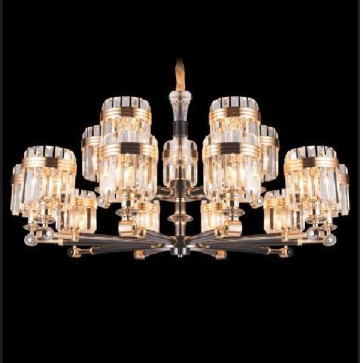 E - C- 236/10 + 5: Đèn chùm phale K9, 15 tay - KT: Ø1080mm x H500mm - Đèn chân E14 x 15 bóng