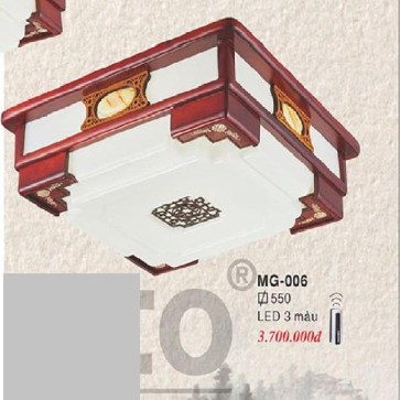 EU - MG 006: Đèn áp trần gỗ - KT: 550mm*550mm - Đèn LED đổi 3 màu