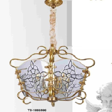 EuroEra - TD 1058/900: Đèn thả đồng - KT: 900mm*H1000mm - Đèn chân E14*6 bóng ( tính riêng)