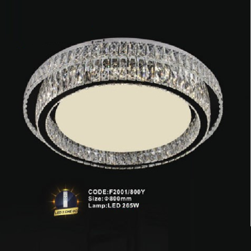 CODE: F2001/800Y: Đèn áp trần LED - KT: Ø800mm - Đèn LED 268W, ánh sáng đổi 3 màu