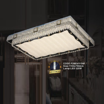 CODE: F2003/1150F: Đèn áp trần chữ nhật LED đổi màu - KT: L1150mm x W750mm - Đèn LED 320W ánh sáng đổi màu