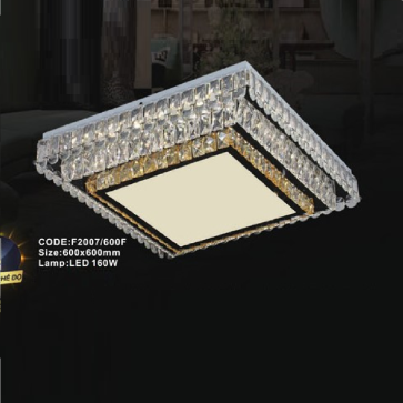 CODE: F2007/600F:  Đèn áp trần vuông LED - KT: L600mm x W600mm - Đèn LED 160W, ánh sáng đổi 3 màu