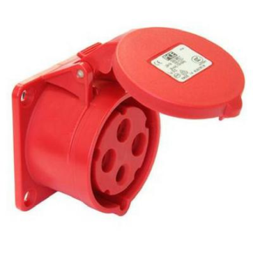 F313 - 6 : Ổ cắm gắn âm không kín nước 16A, 3P, 230V, 6H - IP 44 - NANOCO