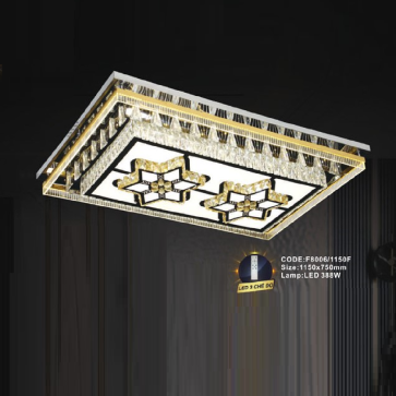 CODE: F8006/1150F: Đèn áp trần chữ nhật LED - KT: L1150mm x W750mm - Đèn LED 388W ánh sáng đổi màu