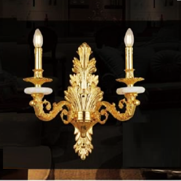 CODE: F8887- 2: Đèn vách đồng  đôi - KT: L360mm x H500mm - Đèn chân E14 x 2 bóng