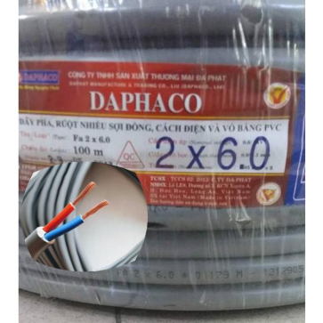 Fa 2x6.0: Cáp 2x6.0mm2 (300V) - 1 mét