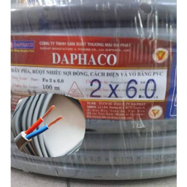 Fa 2x6.0: Cáp 2x6.0mm2 (300V) - 1 mét