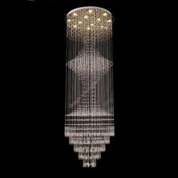 HF -  FT 6882/12: Đèn thả dây Phale - 92 hạt phale, 201 thanh thuỷ tinh - KT: Ø800mm  x H2500mm - Đèn LED 60W ánh sáng vàng