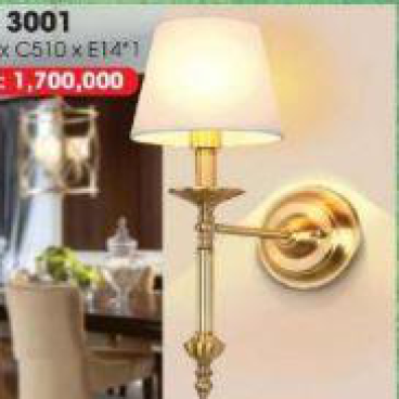 GT - 3001: Đèn tường 1 bóng, thân hợp kim, KT: N160mm*H510mm