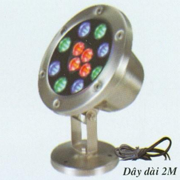 HB 12W - Đèn pha LED vỏ INOX đặt dưới nước/ trên bờ 12W - ánh sáng đổi 3 màu  - EUR