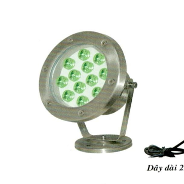 HB 18W Lá - Đèn pha LED vỏ INOX đặt dưới nước/ trên bờ 18W - ánh sáng ( xanh dương/xanh lá) - EUR
